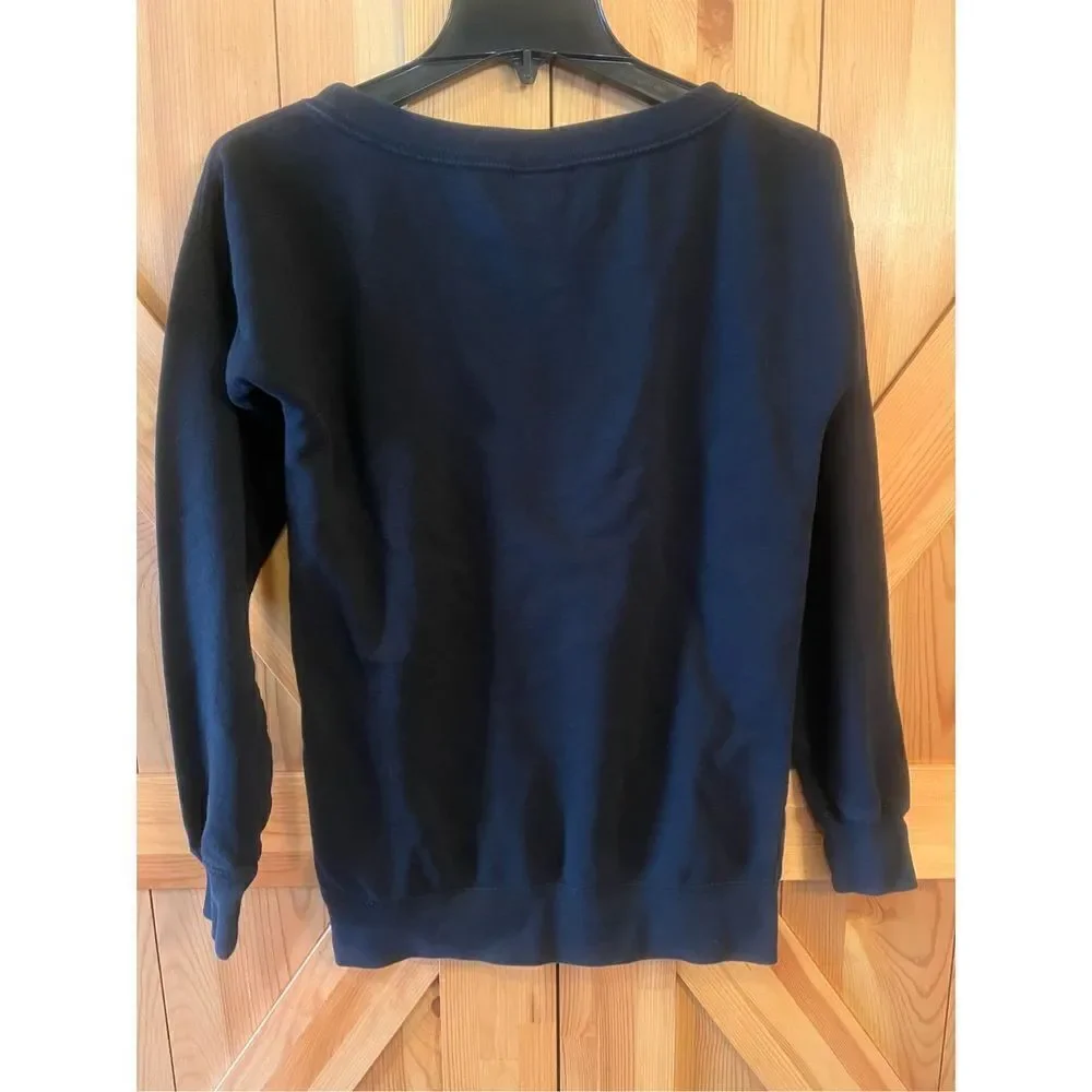 NIKE JUST DO IT Sweatshirt VINTAGE Women’s XS Black Day Glow Logo RARE (1154)